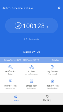 iBasso DX170 AnTuTu Benchmark Results